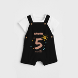 Celebrate The 5th Month Birthday Custom Dungaree, Personalized with your Baby's name - BLACK - 0 - 5 Months Old (Chest 17")