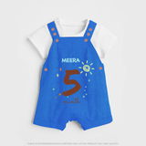 Celebrate Your Baby's Fifth Month With Our Uniquely Customized Baby Dungaree Set, Designed For Precious Moments - COBALT BLUE - 0 - 5 Months Old (Chest 18")