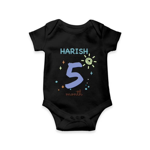 5 Month Old Baby Clothing | Custom Romper/Onesie Design | Ideal for Gifting - BLACK - New Born (Chest 14")