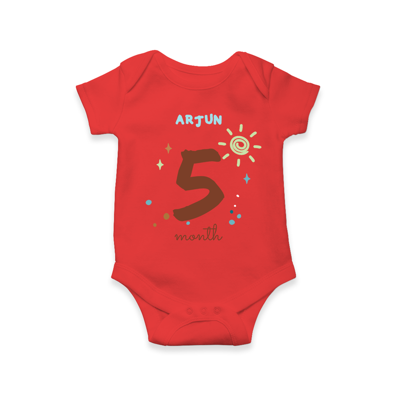 Celebrate The 5th Month Birthday Custom Romper, Personalized with your Baby's name