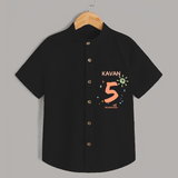 Celebrate The 5th Month Birthday with Custom Shirt, Personalized with your Baby's name - BLACK - 0 - 6 Months Old (Chest 21")