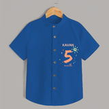 Celebrate The 5th Month Birthday with Custom Shirt, Personalized with your Baby's name - COBALT BLUE - 0 - 6 Months Old (Chest 21")