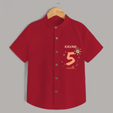 Celebrate The 5th Month Birthday with Custom Shirt, Personalized with your Baby's name - RED - 0 - 6 Months Old (Chest 21")