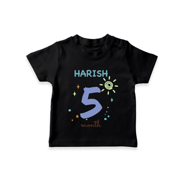 5 Month Old Baby Clothing | Custom T-Shirt Design | Ideal for Gifting - BLACK - 0-5 Months Old (Chest 17")