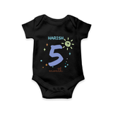 Celebrate Your Baby's Fifth Month With Our Uniquely Customized Baby Romper, Designed For Precious Moments - BLACK - 0 - 3 Months Old (Chest 16")