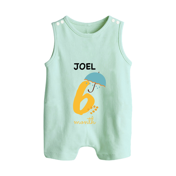 6 Month Old Baby Clothing | Custom Romper Suit/ Sleeveless Romper Design | Ideal for Gifting - MINT GREEN - 0 - 5 Months Old (Chest 18")