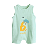 Celebrate Your Baby's Sixth Month With Our Uniquely Customized Baby Romper Suit, Designed For Precious Moments - MINT GREEN - 0 - 5 Months Old (Chest 18")