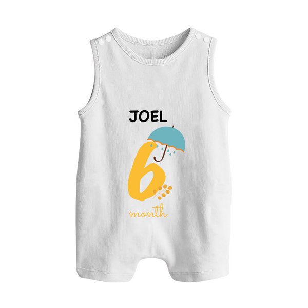 6 Month Old Baby Clothing | Custom Romper Suit/ Sleeveless Romper Design | Ideal for Gifting - WHITE - 0 - 5 Months Old (Chest 18")