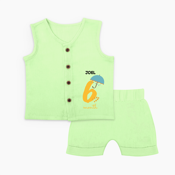 Celebrate Your Baby's Sixth Month With Our Uniquely Customized Baby Jabla Set, Designed For Precious Moments - PASTEL GREEN - 0 - 3 Months Old (Chest 9.8")