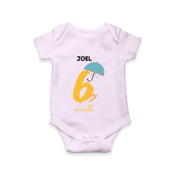 Celebrate Your Baby's Sixth Month With Our Uniquely Customized Baby Romper, Designed For Precious Moments - LILAC - 0 - 3 Months Old (Chest 16")