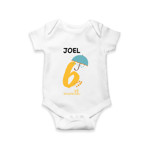 6 Month Old Baby Clothing | Custom Romper/Onesie Design | Ideal for Gifting - WHITE - New Born (Chest 14")