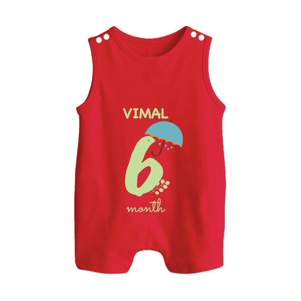 6 Month Old Baby Clothing | Custom Romper Suit/ Sleeveless Romper Design | Ideal for Gifting - RED - 0 - 5 Months Old (Chest 18")