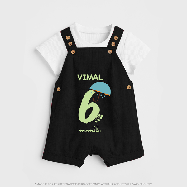 6 Month Old Baby Clothing | Custom Dungaree Set Design | Ideal for Gifting - BLACK - 0 - 5 Months Old (Chest 18")