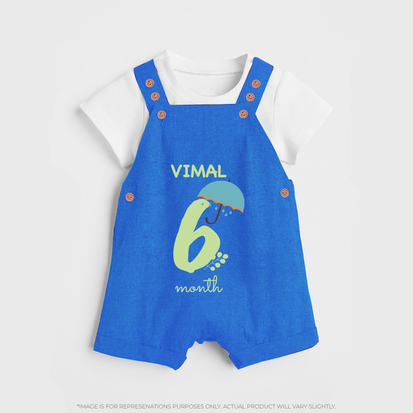 6 Month Old Baby Clothing | Custom Dungaree Set Design | Ideal for Gifting - COBALT BLUE - 0 - 5 Months Old (Chest 18")