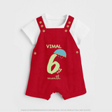 6 Month Old Baby Clothing | Custom Dungaree Set Design | Ideal for Gifting - RED - 0 - 5 Months Old (Chest 18")