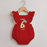 6 Month Old Baby Clothing | Custom Romper Frock Design | Ideal for Gifting - RED - 0 - 3 Months Old (Chest 19")
