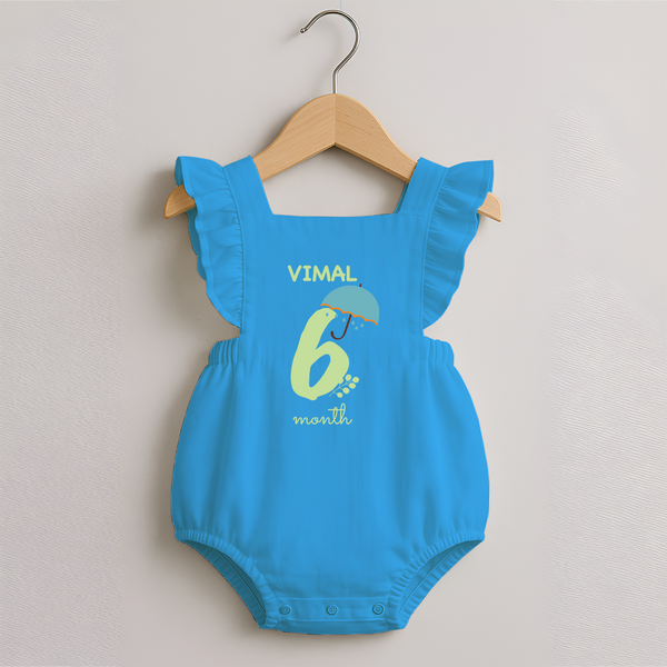 6 Month Old Baby Clothing | Custom Romper Frock Design | Ideal for Gifting - SKY BLUE - 0 - 3 Months Old (Chest 19")