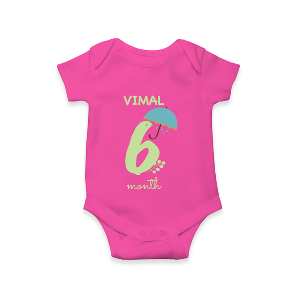 6 Month Old Baby Clothing | Custom Romper/Onesie Design | Ideal for Gifting - HOT PINK - New Born (Chest 14")