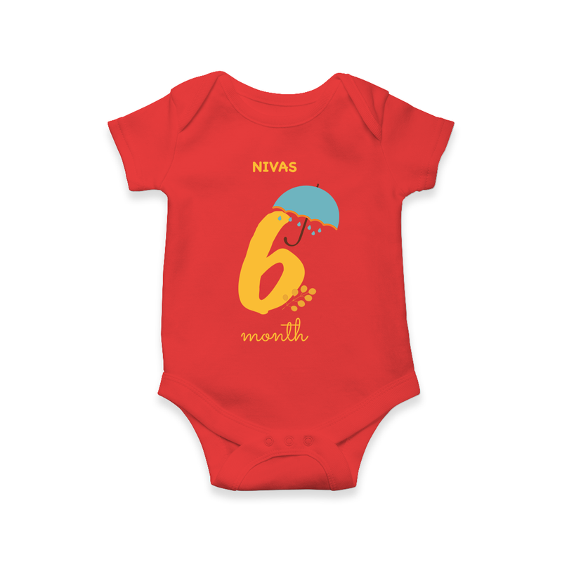 Celebrate The 6th Month Birthday Custom Romper, Personalized with your Baby's name