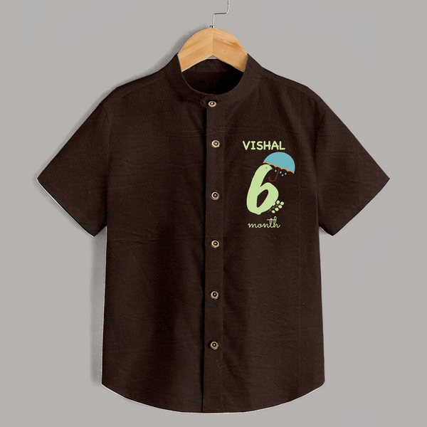 6 Month Old Baby Clothing | Custom Shirt Design | Ideal for Gifting - CHOCOLATE BROWN - 0 - 6 Months Old (Chest 23")