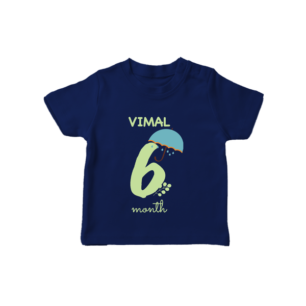 6 Month Old Baby Clothing | Custom T-Shirt Design | Ideal for Gifting - NAVY BLUE - 0-5 Months Old (Chest 17")