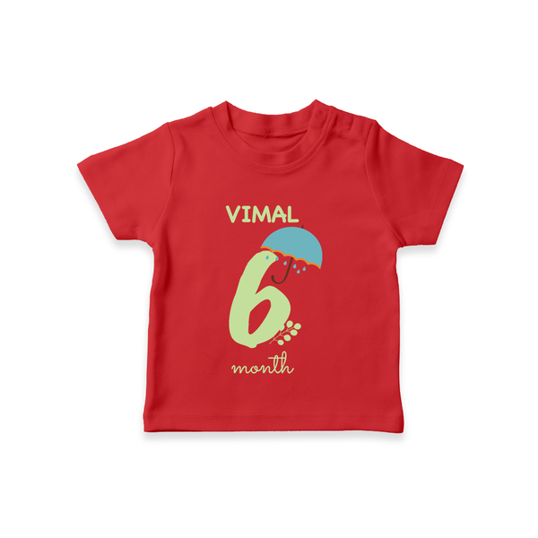6 Month Old Baby Clothing | Custom T-Shirt Design | Ideal for Gifting - RED - 0-5 Months Old (Chest 17")