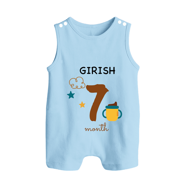 7 Month Old Baby Clothing | Custom Romper Suit/ Sleeveless Romper Design | Ideal for Gifting - BABY BLUE - 0 - 5 Months Old (Chest 18")