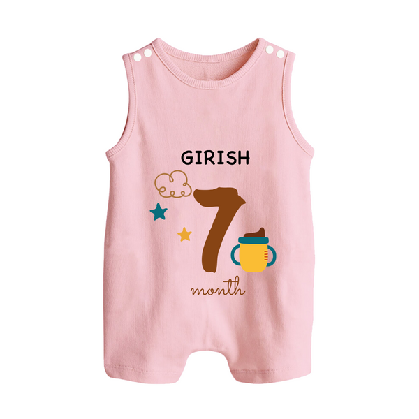 Celebrate Your Baby's Seventh Month With Our Uniquely Customized Baby Romper Suit, Designed For Precious Moments - BABY PINK - 0 - 5 Months Old (Chest 18")