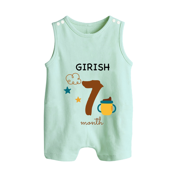 7 Month Old Baby Clothing | Custom Romper Suit/ Sleeveless Romper Design | Ideal for Gifting - MINT GREEN - 0 - 5 Months Old (Chest 18")