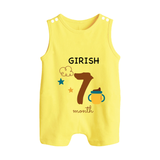 7 Month Old Baby Clothing | Custom Romper Suit/ Sleeveless Romper Design | Ideal for Gifting - PASTEL YELLOW - 0 - 5 Months Old (Chest 18")