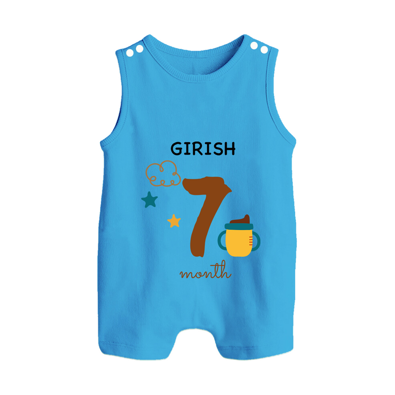 Celebrate Your Baby's Seventh Month With Our Uniquely Customized Baby Romper Suit, Designed For Precious Moments - ROYAL BLUE - 0 - 5 Months Old (Chest 18")