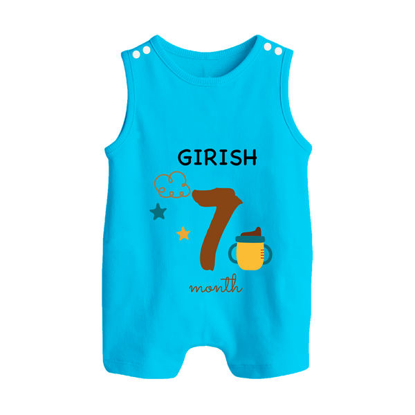7 Month Old Baby Clothing | Custom Romper Suit/ Sleeveless Romper Design | Ideal for Gifting - SKY BLUE - 0 - 5 Months Old (Chest 18")