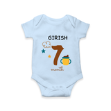 7 Month Old Baby Clothing | Custom Romper/Onesie Design | Ideal for Gifting - BABY BLUE - New Born (Chest 14")