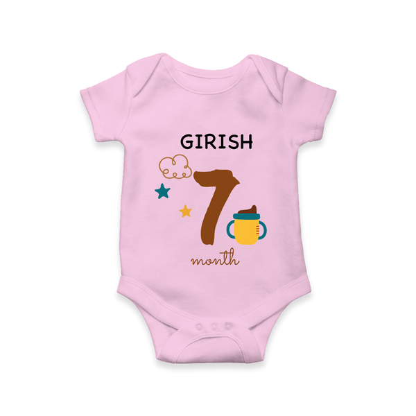 7 Month Old Baby Clothing | Custom Romper/Onesie Design | Ideal for Gifting - BABY PINK - New Born (Chest 14")