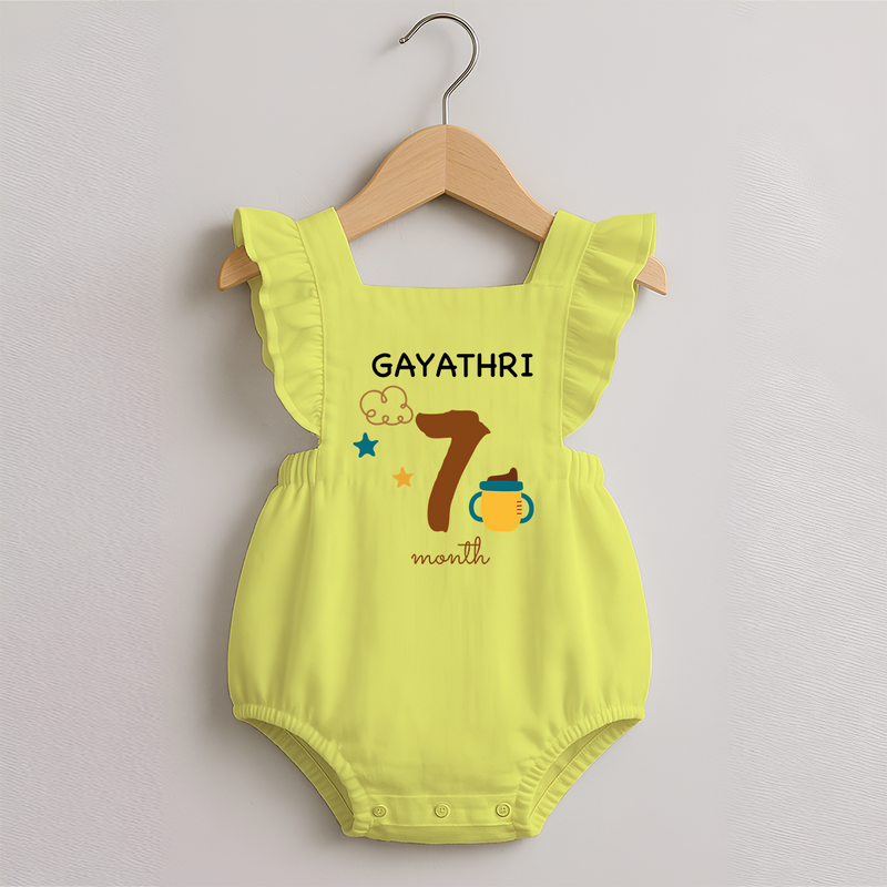 7 Month Old Baby Clothing | Custom Romper Frock Design | Ideal for Gifting - PASTEL YELLOW - 0 - 3 Months Old (Chest 19")