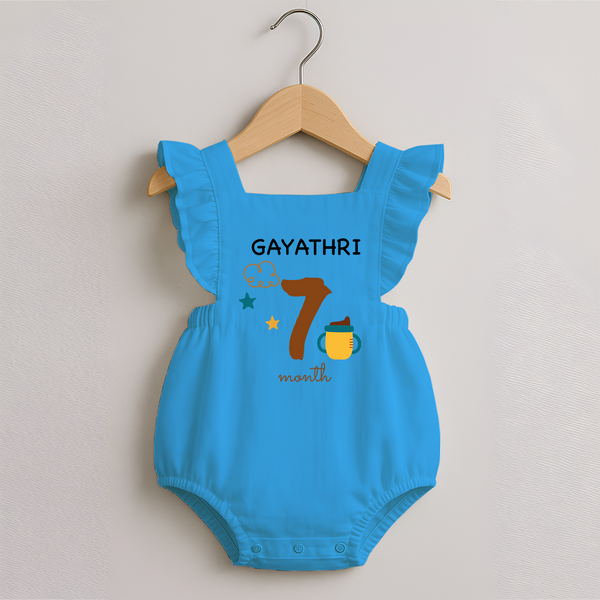 7 Month Old Baby Clothing | Custom Romper Frock Design | Ideal for Gifting - SKY BLUE - 0 - 3 Months Old (Chest 19")