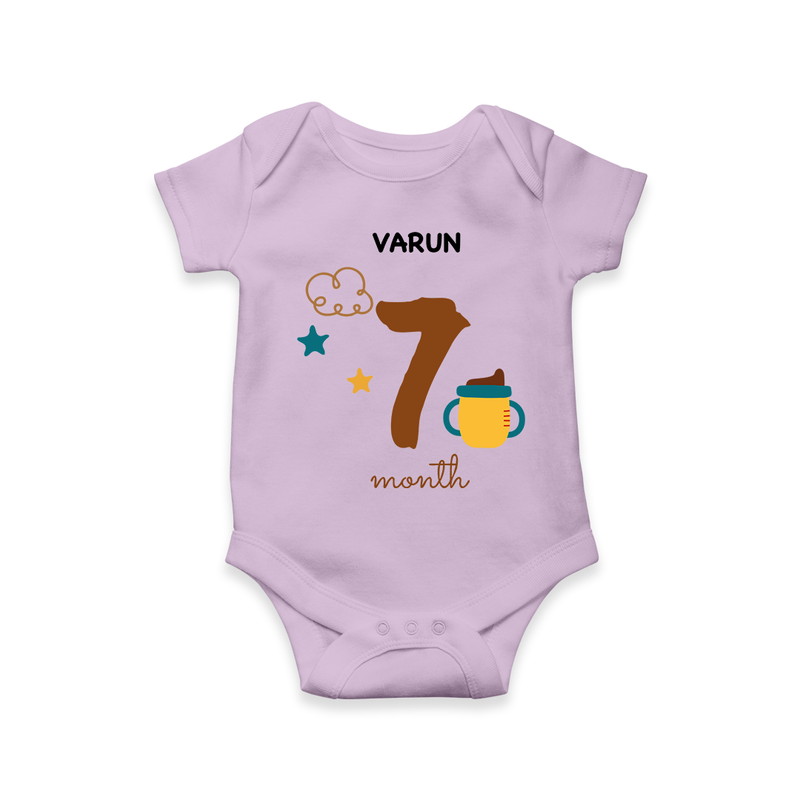 Celebrate The 7th Month Birthday Custom Romper, Personalized with your Baby's name