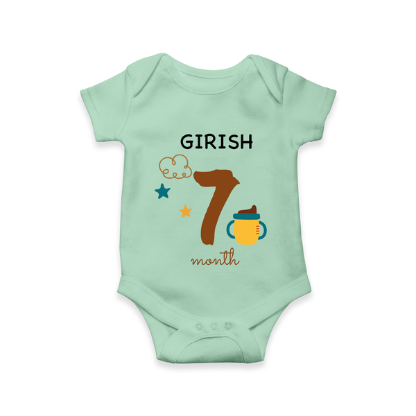 7 Month Old Baby Clothing | Custom Romper/Onesie Design | Ideal for Gifting - MINT GREEN - New Born (Chest 14")