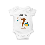 7 Month Old Baby Clothing | Custom Romper/Onesie Design | Ideal for Gifting - WHITE - New Born (Chest 14")