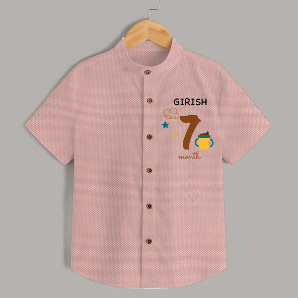 7 Month Old Baby Clothing | Custom Shirt Design | Ideal for Gifting - PEACH - 0 - 6 Months Old (Chest 23")