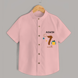 Celebrate The 7th Month Birthday with Custom Shirt, Personalized with your Baby's name - PEACH - 0 - 6 Months Old (Chest 21")