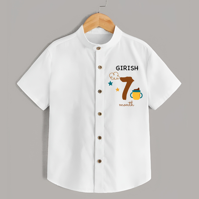 7 Month Old Baby Clothing | Custom Shirt Design | Ideal for Gifting - WHITE - 0 - 6 Months Old (Chest 23")