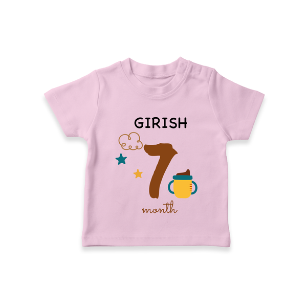 7 Month Old Baby Clothing | Custom T-Shirt Design | Ideal for Gifting - BABY PINK - 0-5 Months Old (Chest 17")