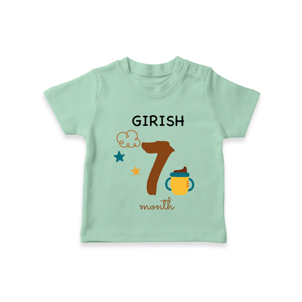 7 Month Old Baby Clothing | Custom T-Shirt Design | Ideal for Gifting - MINT GREEN - 0-5 Months Old (Chest 17")