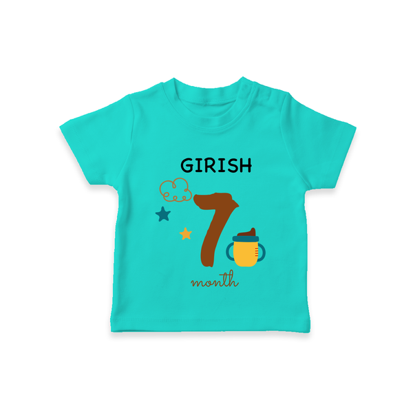 7 Month Old Baby Clothing | Custom T-Shirt Design | Ideal for Gifting - TEAL - 0-5 Months Old (Chest 17")