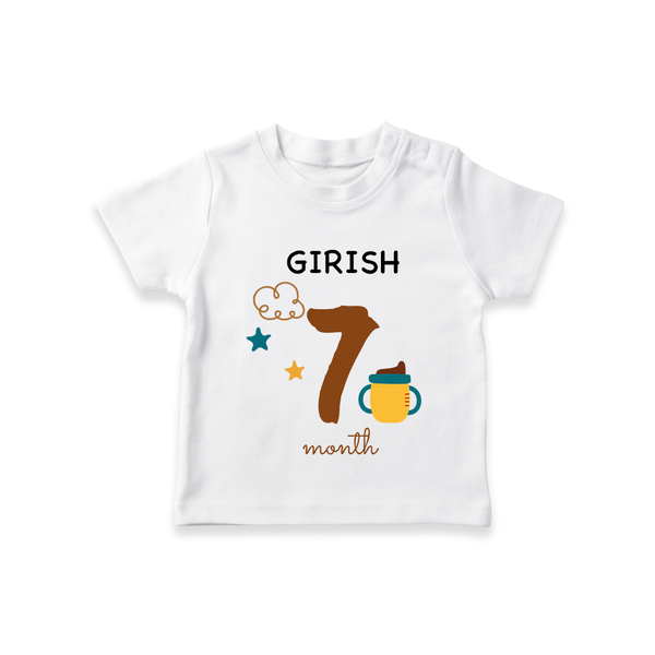 7 Month Old Baby Clothing | Custom T-Shirt Design | Ideal for Gifting - WHITE - 0-5 Months Old (Chest 17")