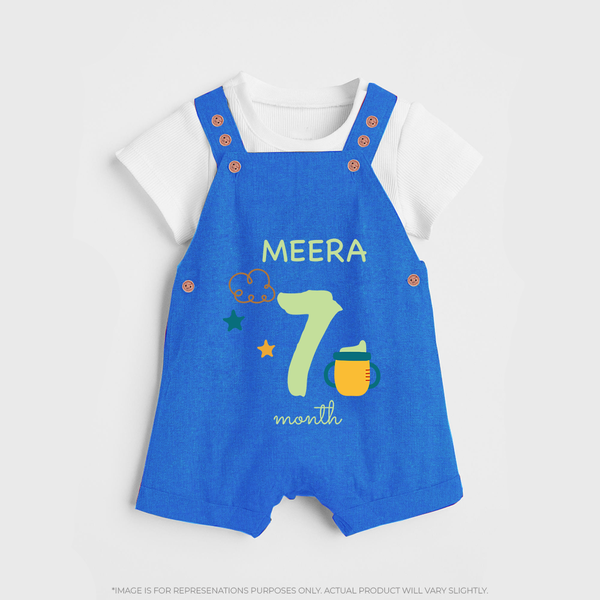 7 Month Old Baby Clothing | Custom Dungaree Set Design | Ideal for Gifting - COBALT BLUE - 0 - 5 Months Old (Chest 18")