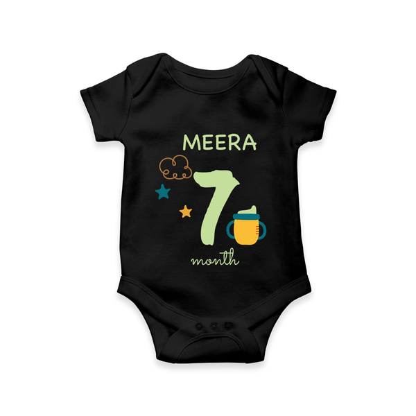 7 Month Old Baby Clothing | Custom Romper/Onesie Design | Ideal for Gifting - BLACK - New Born (Chest 14")