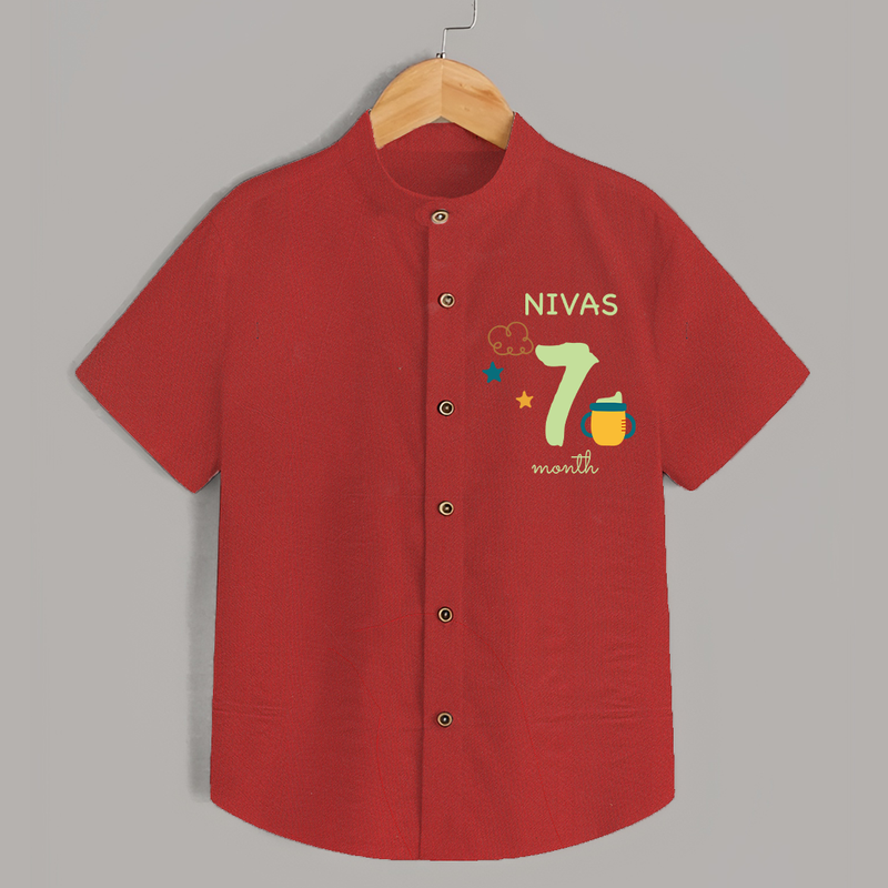 7 Month Old Baby Clothing | Custom Shirt Design | Ideal for Gifting - RED - 0 - 6 Months Old (Chest 23")