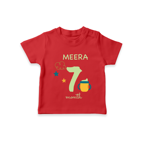 7 Month Old Baby Clothing | Custom T-Shirt Design | Ideal for Gifting - RED - 0-5 Months Old (Chest 17")